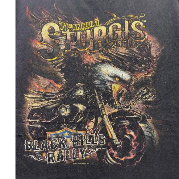 Sturgis Shirt Mens 2XL Bike Ralley Motorcycle Grunge AOP Biker Streetwear - Picture 3 of 11